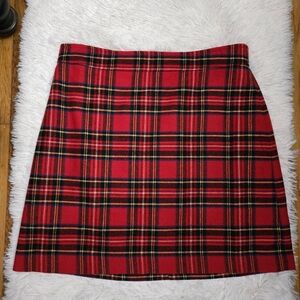 J. Crew Red and Black Plaid Skirt